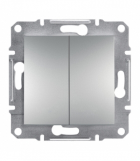 Asfora Przycisk podwójny bez ramki (zaciski śrubowe) aluminium Schneider EPH1100361