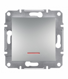 Asfora Przycisk bez ramki z podświetleniem (zaciski śrubowe) aluminium Schneider EPH1600361