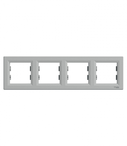 Asfora Ramka 4-krotna pozioma aluminium Schneider EPH5800461