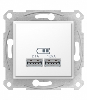 Sedna Gniazdo ładowarki USB 2.1A biały Schneider SDN2710221