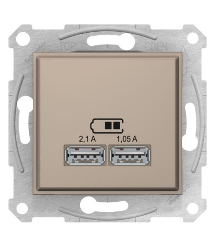 Sedna Gniazdo ładowarki USB 2.1A satyna Schneider SDN2710268