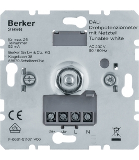 one.platform Potencjometr obrotowy DALI z wbudowanym zasilaniem, Tunable White Berker 2998