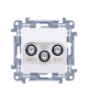Gniazdo antenowe SAT-SAT-RTV satelitarne podwójne tłum.:1dB biały CASK2F.01/11