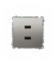 Ładowarka USB podwójna satynowy, metalizowany BMC2USB.01/29