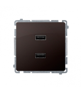 Ładowarka USB podwójna czekoladowy mat, metalizowany BMC2USB.01/47