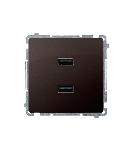 Ładowarka USB podwójna czekoladowy mat, metalizowany BMC2USB.01/47