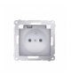 Gniazdo wtyczkowe pojedyncze IP44 z uszczelką klapka transparentna Premium, zaciski śrubowe, biały DGZ1BZ.01/11A