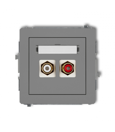 DECO Mechanizm gniazda podwójnego RCA (typu cinch - biały i czerwony, pozłacany) Karlik 27DGRCA-2