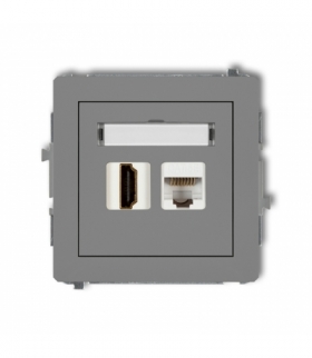 DECO Mechanizm gniazda pojedynczego HDMI 2.0 + gniazda komp. poj. 1xRJ45, kat. 5e, 8-stykowy Karlik 27DGHK
