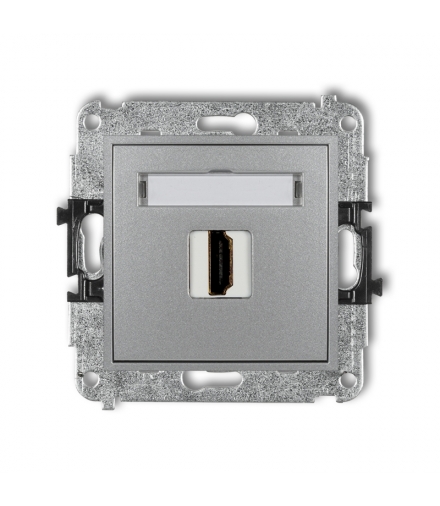 MINI Mechanizm gniazda pojedynczego HDMI 1.4 Srebrny metalik Karlik 7MHDMI-1
