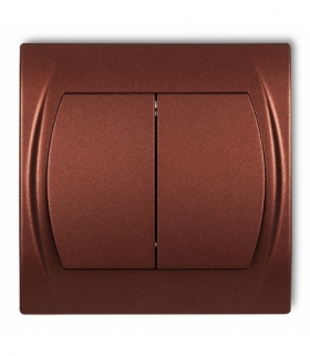 LOGO Łącznik jednobiegunowy ze schodowym podświetlany (dwa klawisze bez piktogramów, wspolne zasilanie) Karlik 9LWP-10L.11