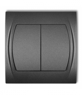 LOGO Łącznik jednobiegunowy ze schodowym podświetlany (dwa klawisze bez piktogramów, wspolne zasilanie) Karlik 11LWP-10L.11
