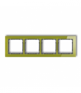 DECO Ramka uniwersalna poczwórna - efekt szkła (ramka zielona, spód grafitowy) Karlik 2-11-DRS-4