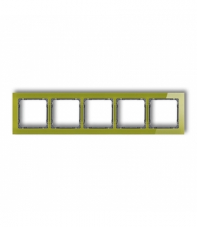 DECO Ramka uniwersalna pięciokrotna - efekt szkła (ramka zielona, spód grafitowy) Karlik 2-11-DRS-5