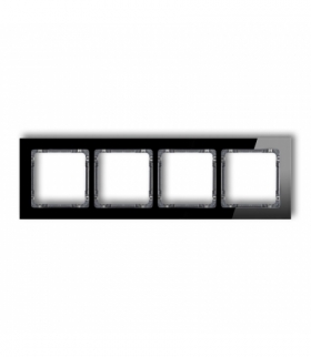 DECO Ramka uniwersalna poczwórna - efekt szkła (ramka: czarna, spód: grafitowy) Karlik 12-11-DRS-4