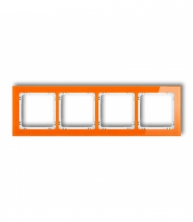 DECO Ramka uniwersalna poczwórna - efekt szkła (ramka: pomarańczowa, spód: biały) Karlik 13-0-DRS-4