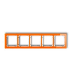 DECO Ramka uniwersalna pięciokrotna - efekt szkła (ramka: pomarańczowa, spód: biały) Karlik 13-0-DRS-5