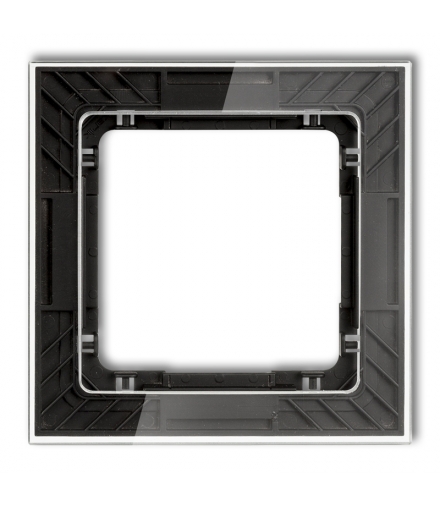 DECO Ramka uniwersalna pojedyncza transparentna DECO Art - efekt szkła (ramka: transparentna, spód: czarny) Karlik 52-12-DRS-1