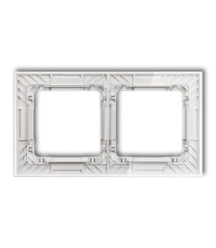 DECO Ramka uniwersalna podwójna transparentna DECO Art - efekt szkła (ramka: transparentna, spód: biały) Karlik 52-0-DRS-2