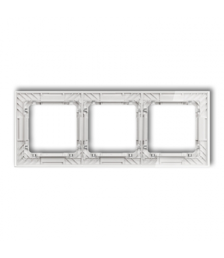 DECO Ramka uniwersalna potrójna transparentna DECO Art - efekt szkła (ramka: transparentna, spód: biały) Karlik 52-0-DRS-3