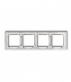 DECO Ramka uniwersalna poczwórna transparentna DECO Art - efekt szkła (ramka: transparentna, spód: biały) Karlik 52-0-DRS-4