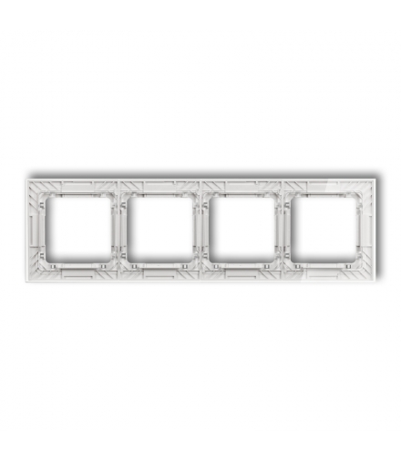 DECO Ramka uniwersalna poczwórna transparentna DECO Art - efekt szkła (ramka: transparentna, spód: biały) Karlik 52-0-DRS-4