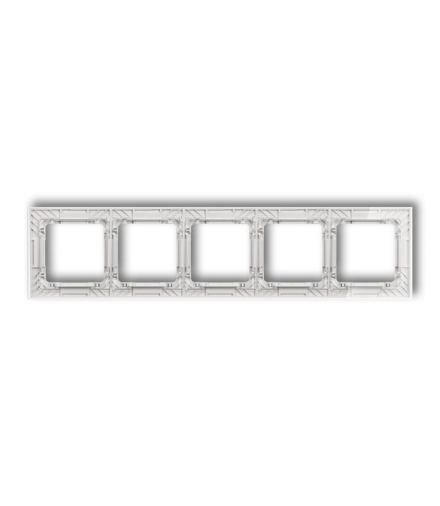 DECO Ramka uniwersalna pięciokrotna transparentna DECO Art - efekt szkła (ramka: transparentna, spód: biały) Karlik 52-0-DRS-5