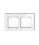 DECO Ramka uniwersalna podwójna - szkło (ramka: biała, spód: biały) Karlik 0-0-DRG-2