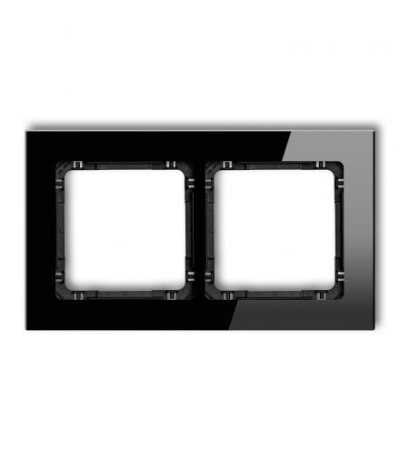 DECO Ramka uniwersalna podwójna - szkło (ramka: czarna, spód: czarny) Karlik 12-12-DRG-2