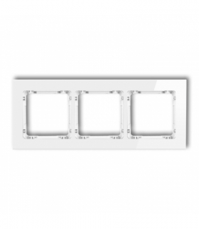 DECO Ramka uniwersarlna potrójna - szkło (ramka: biała, spód: biały) Karlik 0-0-DRG-3