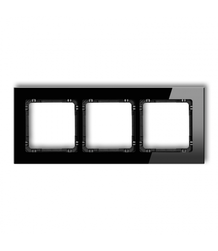 DECO Ramka uniwersalna potrójna - szkło (ramka: czarna, spód: czarny) Karlik 12-12-DRG-3