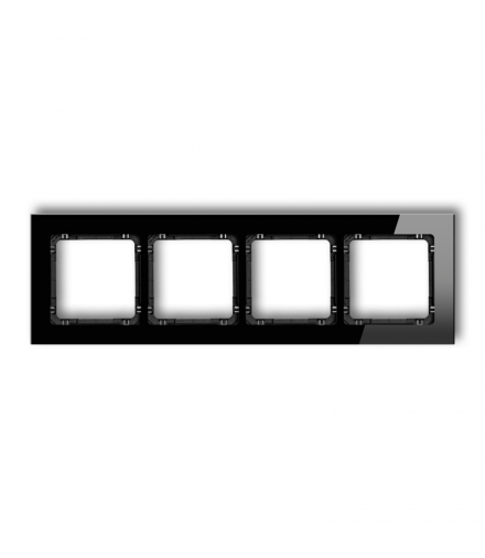 DECO Ramka uniwersalna poczwórna - szkło (ramka: czarna, spód: czarny) Karlik 12-12-DRG-4