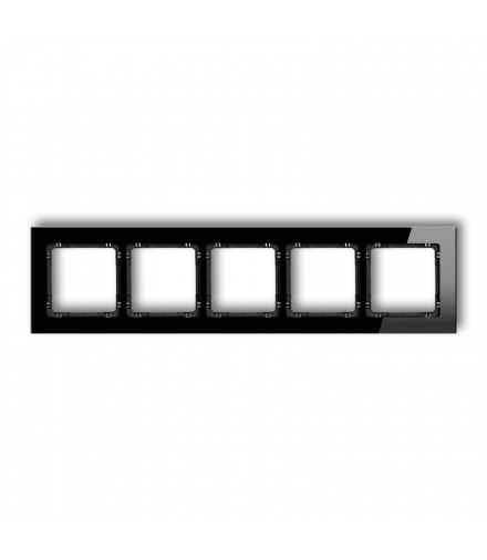 DECO Ramka uniwersalna pięciokrotna - szkło (ramka: czarna, spód: czarny) Karlik 12-12-DRG-5