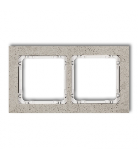 DECO Ramka uniwersalna podwójna - beton (ramka: jasnoszara, spód: biały) Karlik 27-0-DRB-2