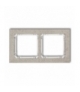 DECO Ramka uniwersalna podwójna - beton (ramka: jasnoszara, spód: biały) Karlik 27-0-DRB-2