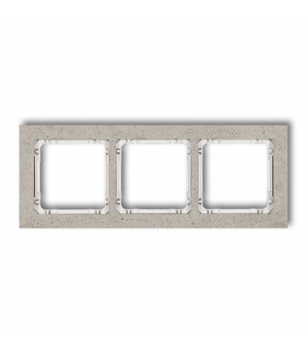 DECO Ramka uniwersalna potrójna - beton (ramka: jasnoszara, spód: biały) Karlik 27-0-DRB-3