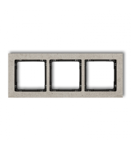 DECO Ramka uniwersalna potrójna - beton (ramka: jasnoszara, spód: czarny) Karlik 27-12-DRB-3