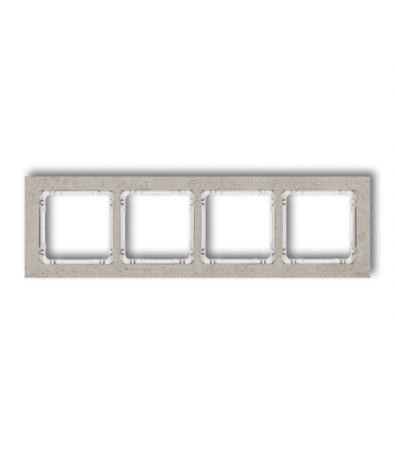 DECO Ramka uniwersalna poczwórna - beton (ramka: jasnoszara, spód: biały) Karlik 27-0-DRB-4