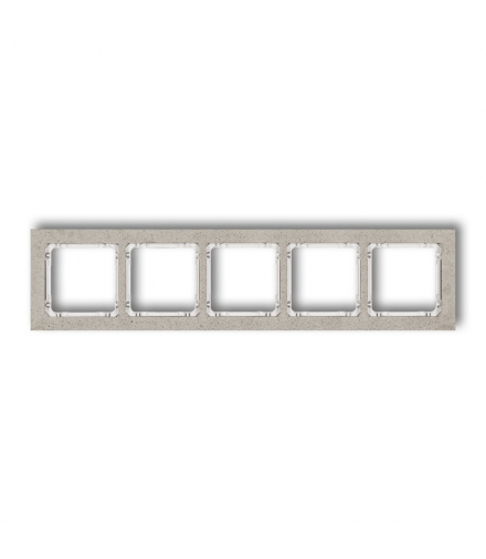 DECO Ramka uniwersalna pięciokrotna - beton (ramka: jasnoszara, spód: biały) Karlik 27-0-DRB-5