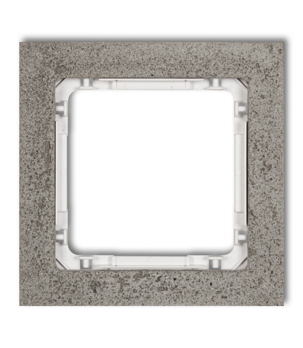 DECO Ramka uniwersalna pojedyncza - beton (ramka: ciemnoszary, spód: biały) Karlik 28-0-DRB-1