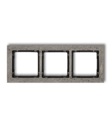 DECO Ramka uniwersalna potrójna - beton (ramka: ciemnoszary, spód: czarny) Karlik 28-12-DRB-3