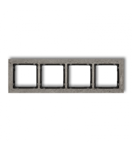 DECO Ramka uniwersalna poczwórna - beton (ramka: ciemnoszary, spód: czarny) Karlik 28-12-DRB-4