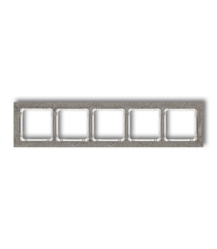 DECO Ramka uniwersalna pięciokrotna - beton (ramka: ciemnoszary, spód: biały) Karlik 28-0-DRB-5