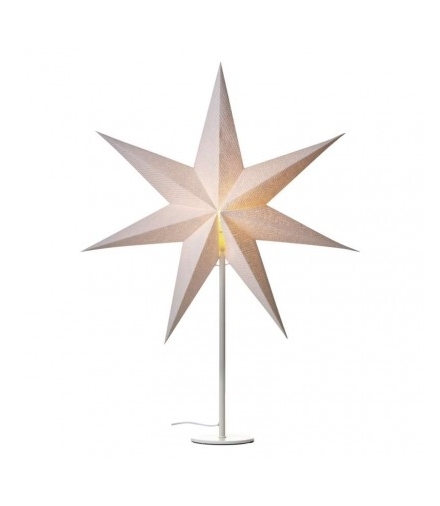 Dekoracje - świecznik biały, papierowa gwiazda biała, 67x45 cm, na żarówkę E14, IP20 EMOS Lighting DCAZ06
