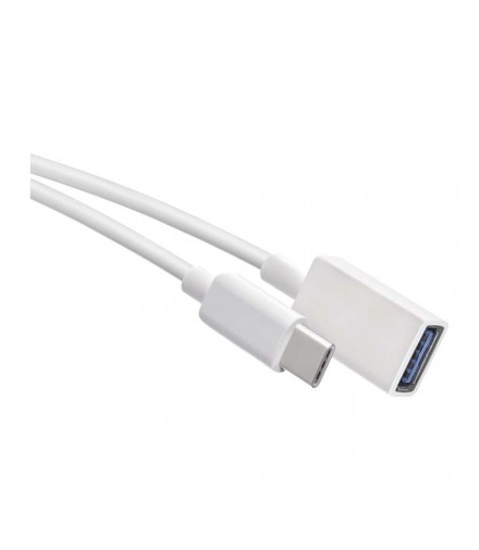 Kabel USB 3.0, gniazdo A - wtyk C, OTG, transmisja danych, 15 cm, biały EMOS SM7054