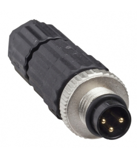 Konektor żeński prosty M8 3 piny dławik kablowy M9.5 x 1, XZCC8MDM30V Schneider Electric