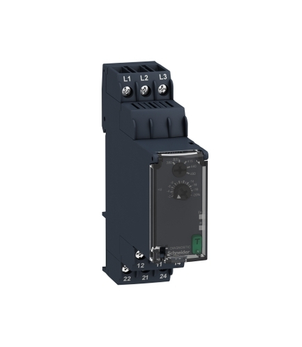 Zelio Control Przekaźnik kontroli 3 fazowy, 304 576V AC, styk 2C/O, RM22TU23 Schneider Electric
