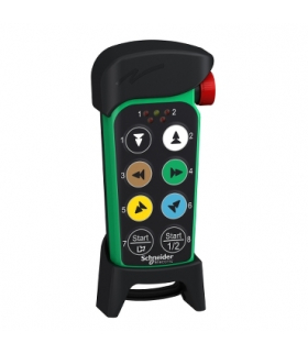 Remote control eXLhoist compact, 6 motion push buttons, 2 auxiliary push buttons, LED, ZART8LS Schneider Electric