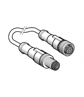 Kabel łącz. XZ - męski M12, 3-pin. prosty - żeński M-12, 3-pin. prosty - PUR 1 m, XZCR1511040A1 Schneider Electric