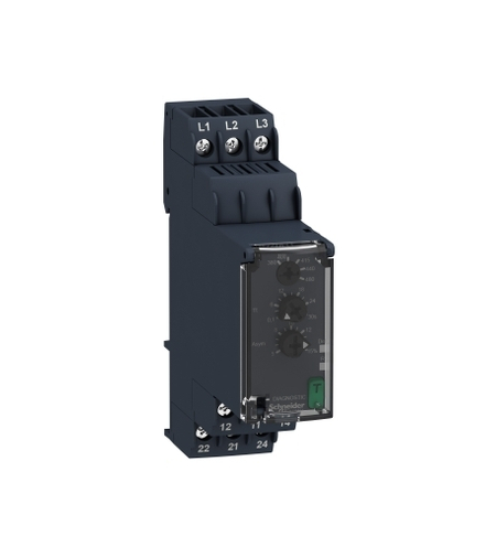 Zelio Control Przekaźnik kontroli 3 fazowy, 380/480V AC, styk 2C/O, RM22TA33 Schneider Electric